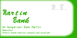 martin bank business card